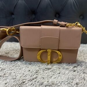 Christian Dior Smooth Calfskin Micro 30 Montaigne Flap Bag Pale Pink